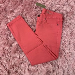 NWT J. Crew Coral Toothpick Ankle Length Jeans